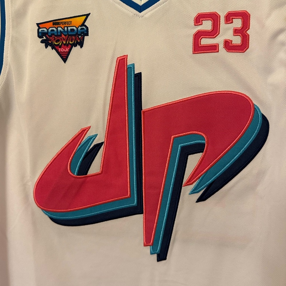 White and Pink Basketball Jersey - Picture 3 of 5